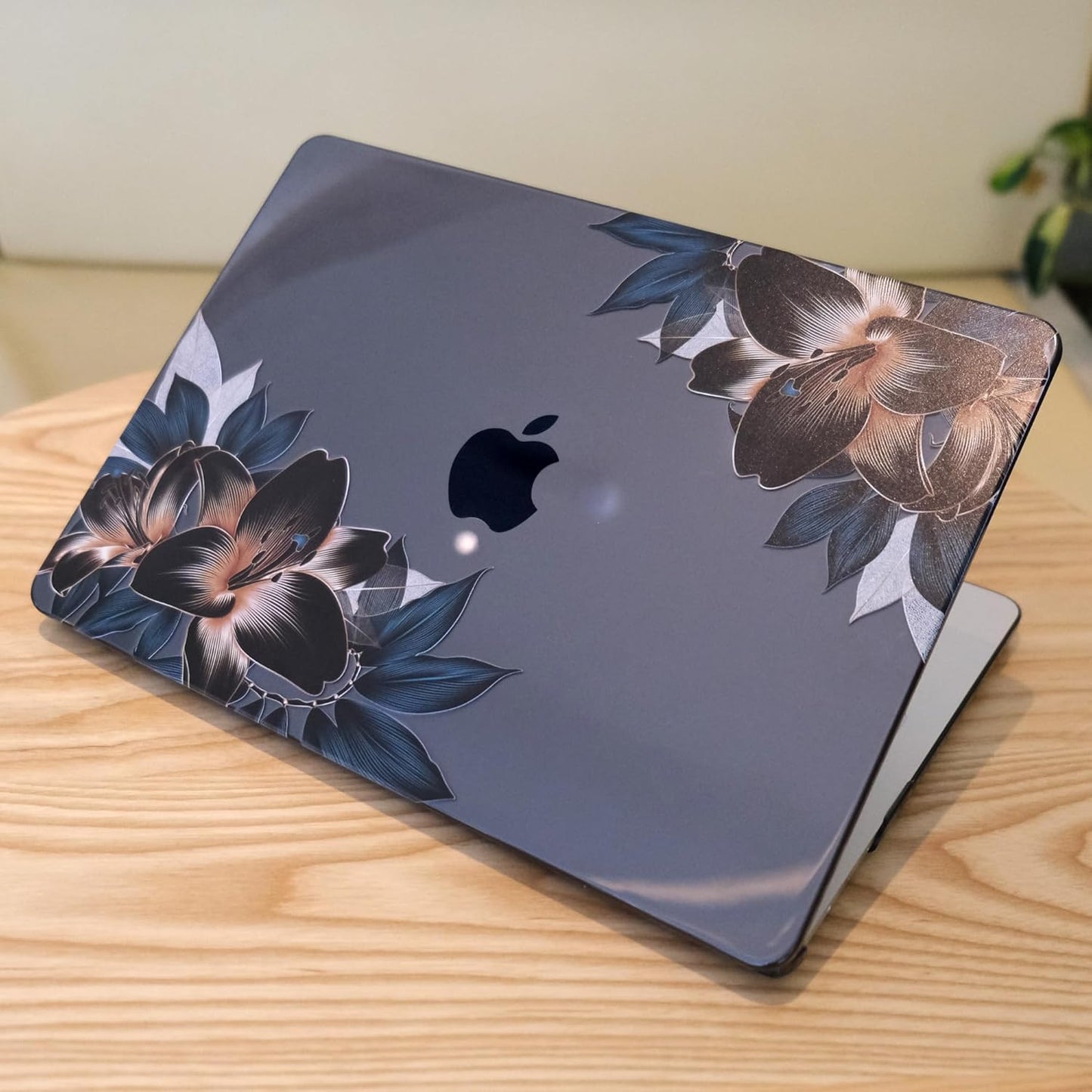 MEEgoodo for M4/M3/M2 MacBook Air 15.3 inch Case 2025 2024 2023, Case Fit Model (A3241/A3114/A2941) for MacBook Air 15 inch, Laptop Hard Shell with Keyboard Cover, Golden Lilies