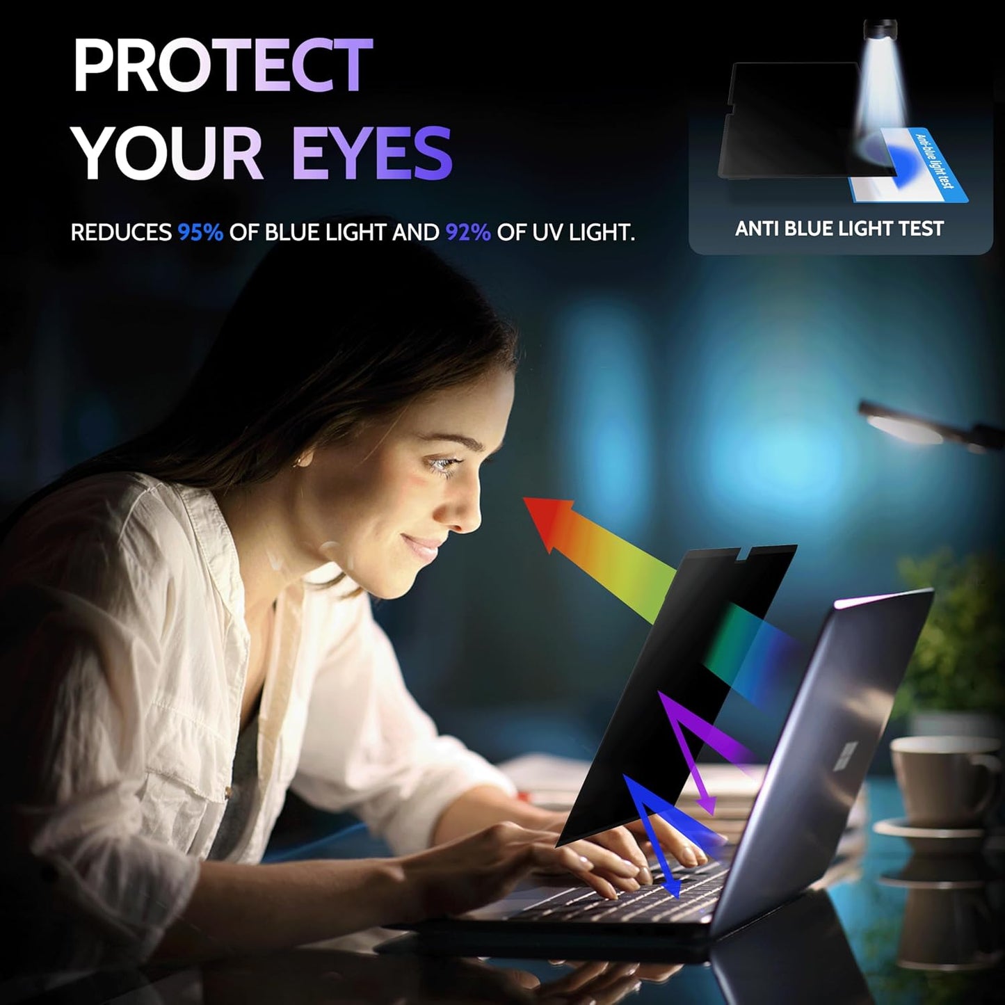 Privacy Screen for 14.4 Inch Surface Laptop Studio 2/1, MagicSuction™ Removable Anti Spy Black Protector, Glare Blue Light Filter for Microsoft Laptop Computer Monitor