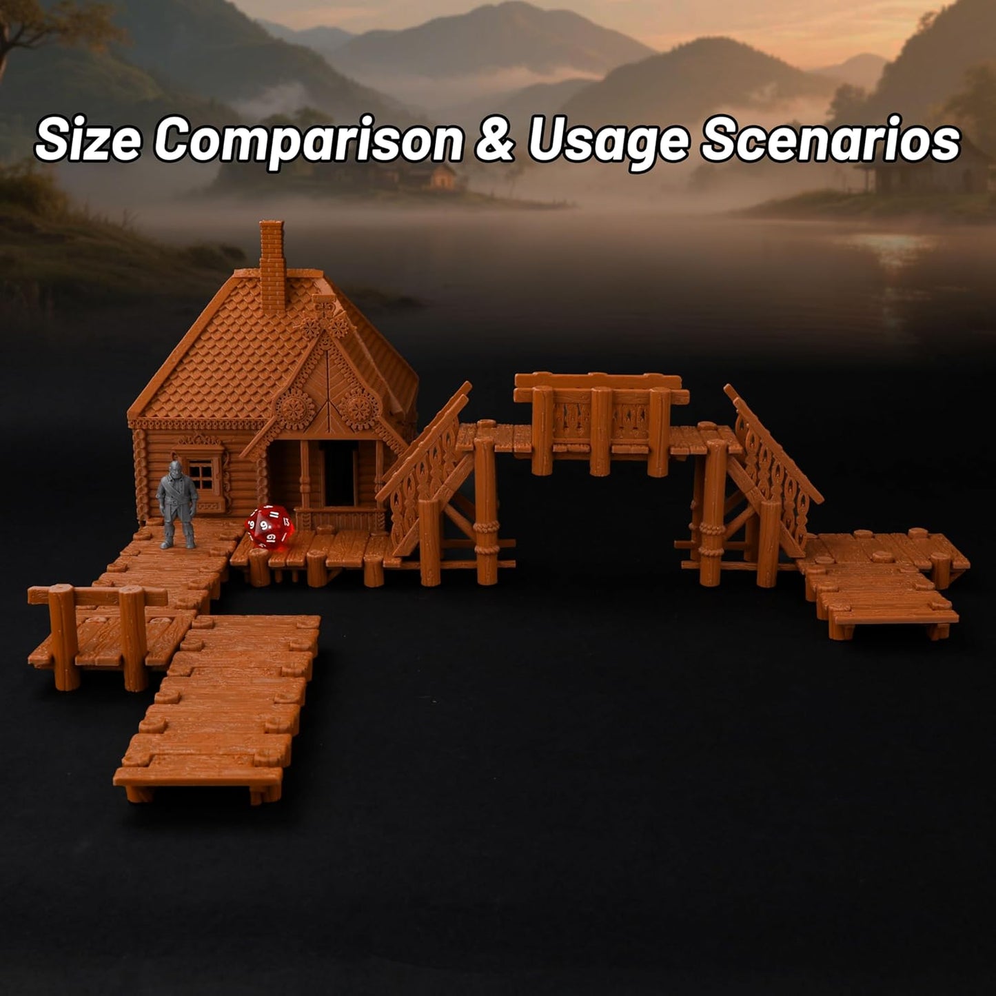 Modular Wharf RPG Terrain Set for Tabletop Roleplaying – Highly Detailed DND Accessories, TTRPG Buildings, Dungeons and Dragons Map Props for 28mm Miniatures-AF689