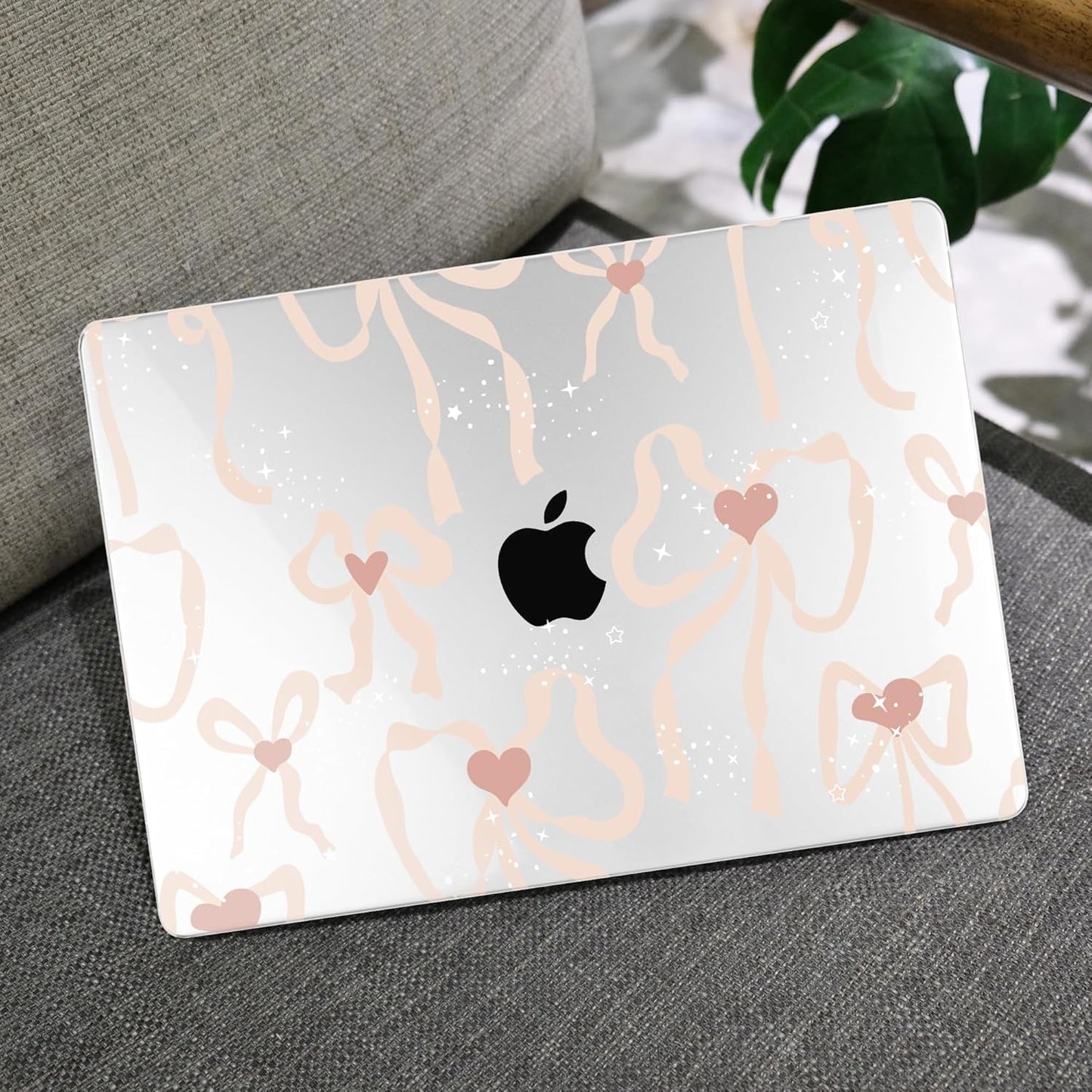 MEEgoodo Case for M4/M3/M2 MacBook Air 13.6 inch Case 2025 2024 2022, Fit Model A3240/A3113/A2681, Hard Shell with Keyboard Cover Compatible with MacBook Air 13 inch, Aesthetic Coquette Ribbon Bow