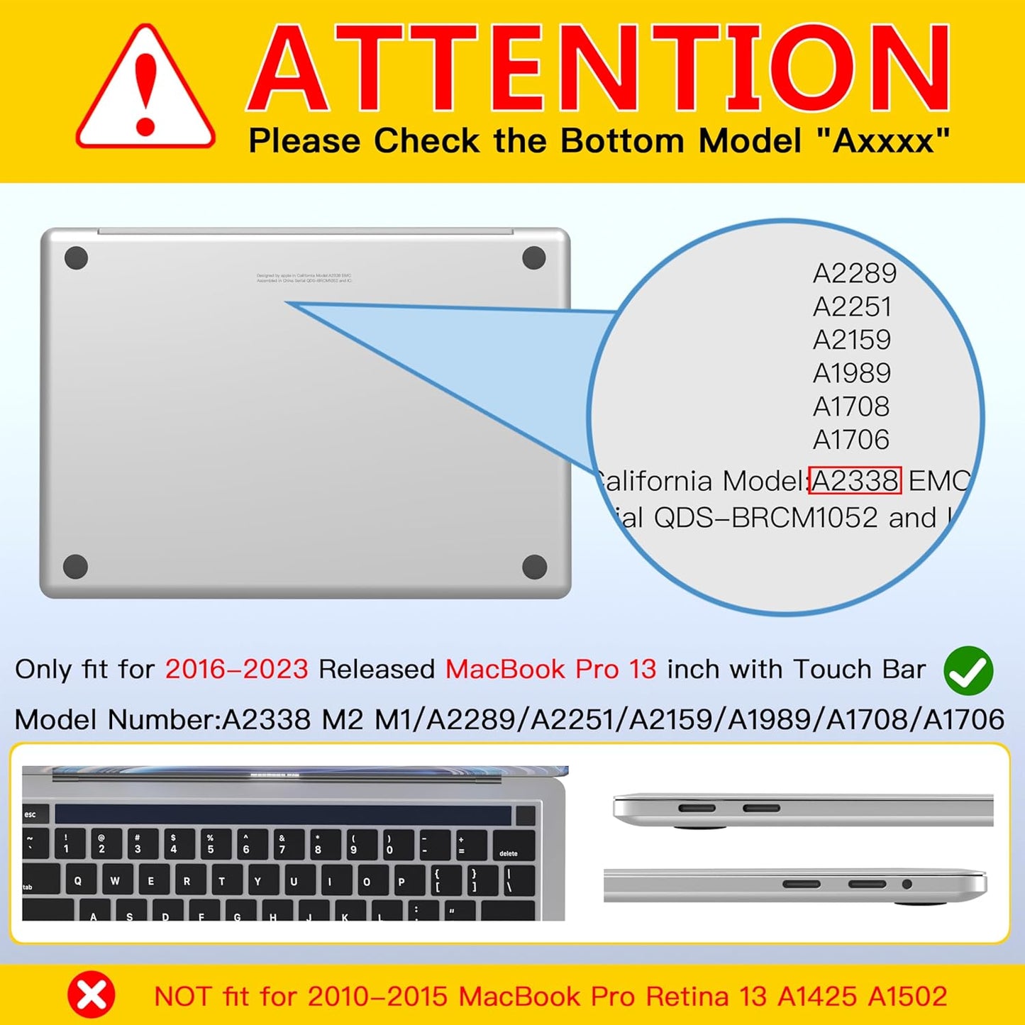 CISSOOK Compatible with MacBook Pro 13 inch Case 2025-2016 Release M2 M1 Chip A2338 A2251 A2289 with Touch Bar, Plastic Hard Shell Case &Keyboard Cover& Screen Protector, Muti-Color Painting
