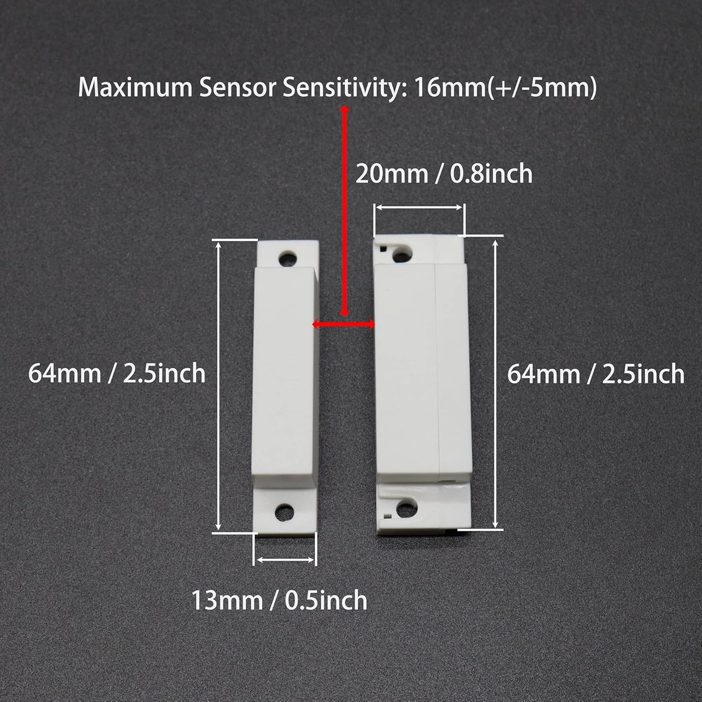 Magnetic Reed Switch NC NO COM Surface Mount Wired Door Window Contact Sensor with Cover for Home Security and Burglar Alarm Systems MC-31 5pcs
