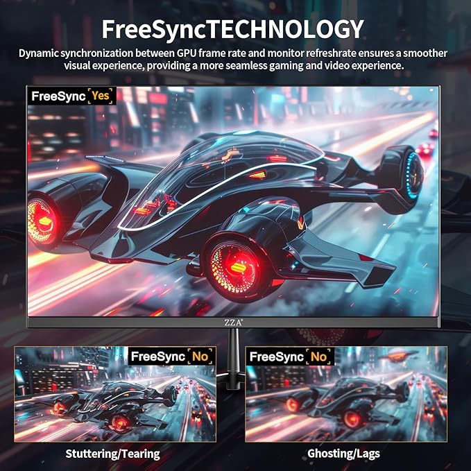 ZZA 24.5" Curved Gaming Monitor, 240Hz|144Hz FHD(1920 * 1080P) VA Screen Computer Monitor, Supports Freesync, 120% sRGB, Blue Light Filter,AMD Freesync, Wall Mountable Installs(HDMI 1.4/DP 1.2)