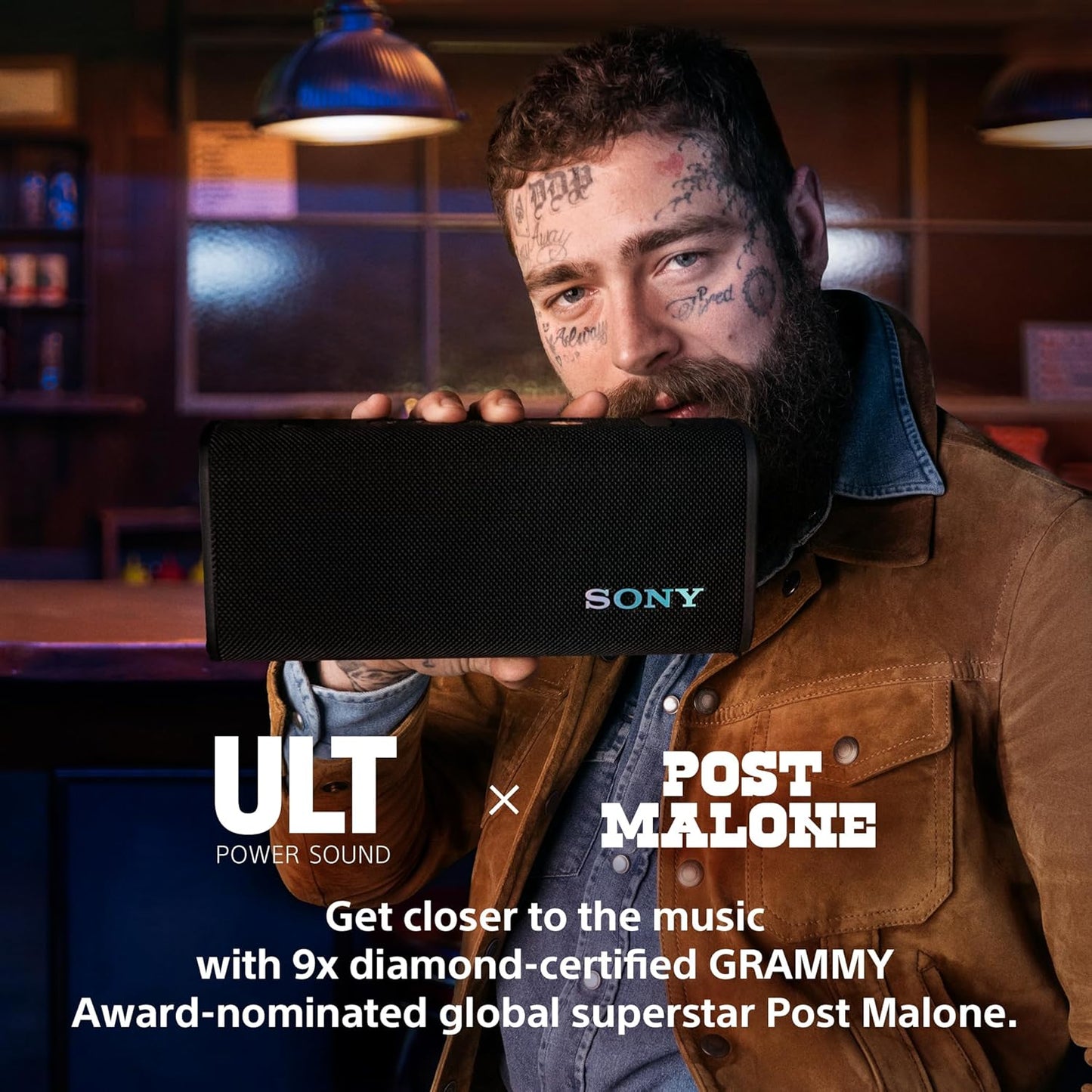 Sony ULT Field 3 Wireless Portable Bluetooth Speaker, IP67 Waterproof, Dustproof, Rustproof, and Shockproof with Enhanced Bass, 24 Hour Battery and Shoulder Strap (SRSULT30B), Black