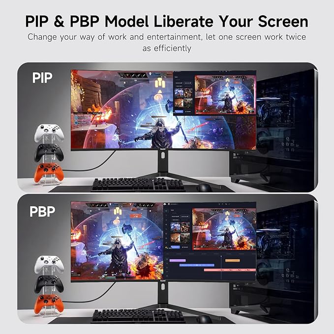 Gawfolk 40 Inch 5K Ultrawide Curved Gaming Monitor 120Hz, 5120 x 2160P IPS Computer Monitor with Built-in Speakers, 21:9, PIP/PBP, AMD FreeSync, 120% sRGB, HDMI 2.0, DP 1.4, Tilt/Height Adjustable