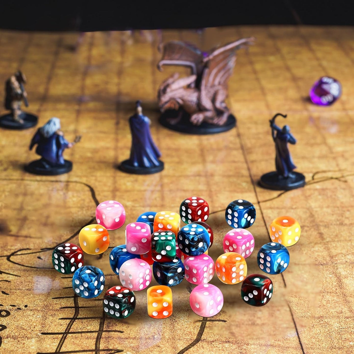 144 Pieces 12mm 6 Sided Mini Dice Set for School Classroom Table Games D6 Game Standard Dice with Portable Plastic Box for Teaching Math Learning