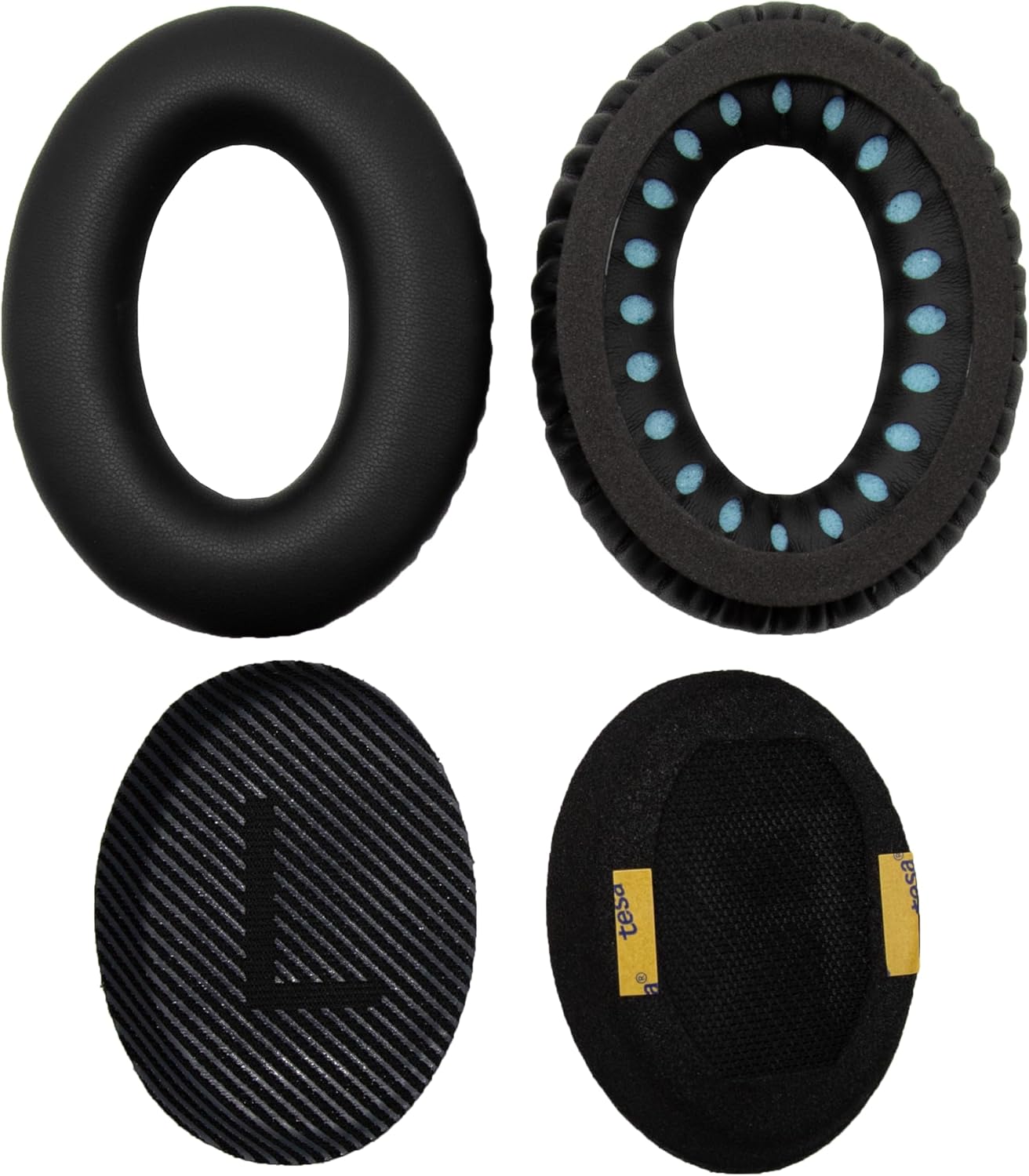 Replacement Ear Pads - Compatible with QuietComfort 35 & QC35 ii Headphones,Softer Leather, Premium Noise Cancelling Earpads, Durable & Comfortable Ear Cushions (QC 35-Black&Black)