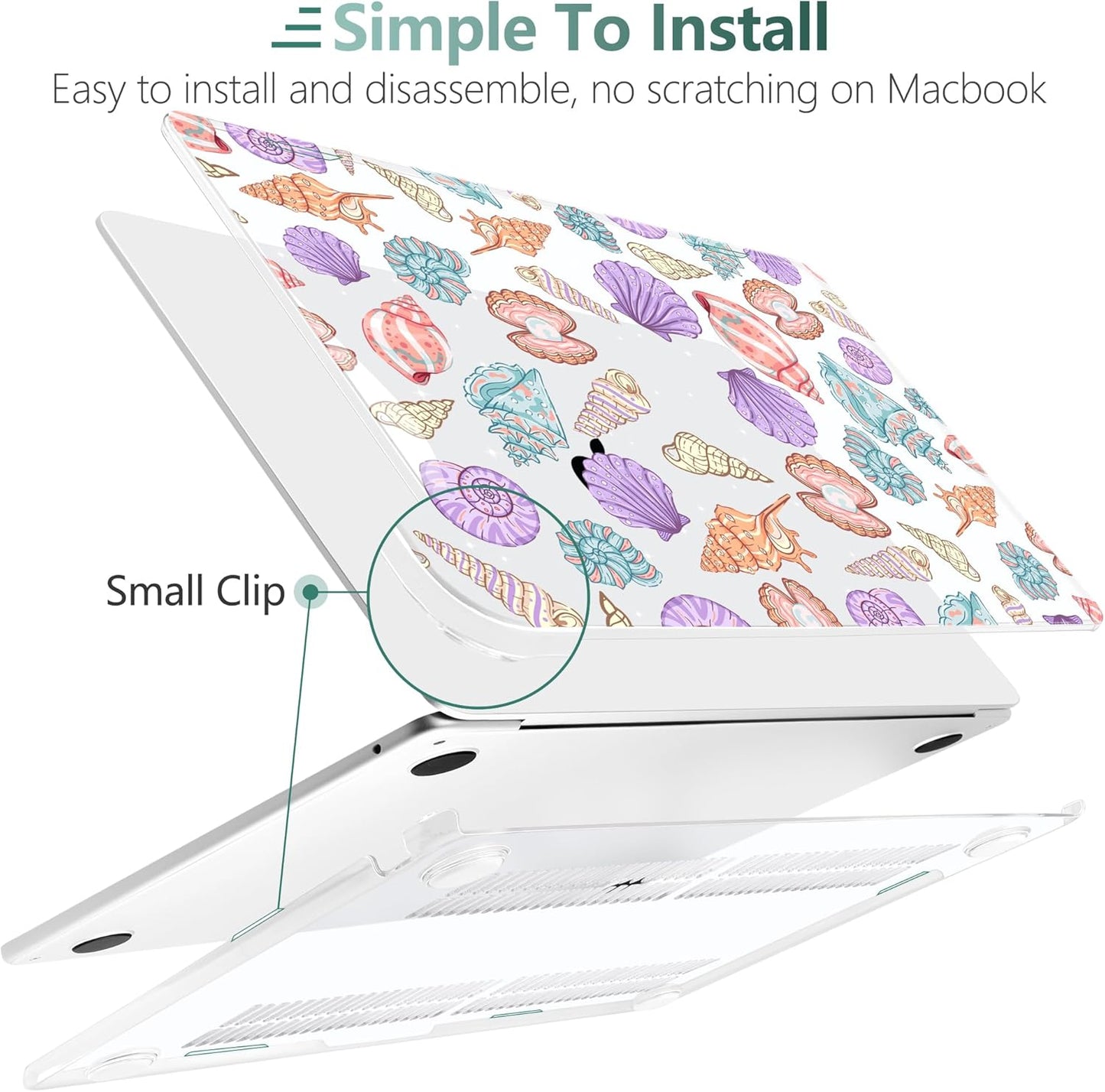 TWOLSKOO Compatible with M4 MacBook Air 13.6 inch Case 2025-2022 Release M4 A3240 M3 A3113 M2 A2681, Plastic Hard Shell & Keyboard Cover & Type C Adapter & Screen Protector, Colorful Shells