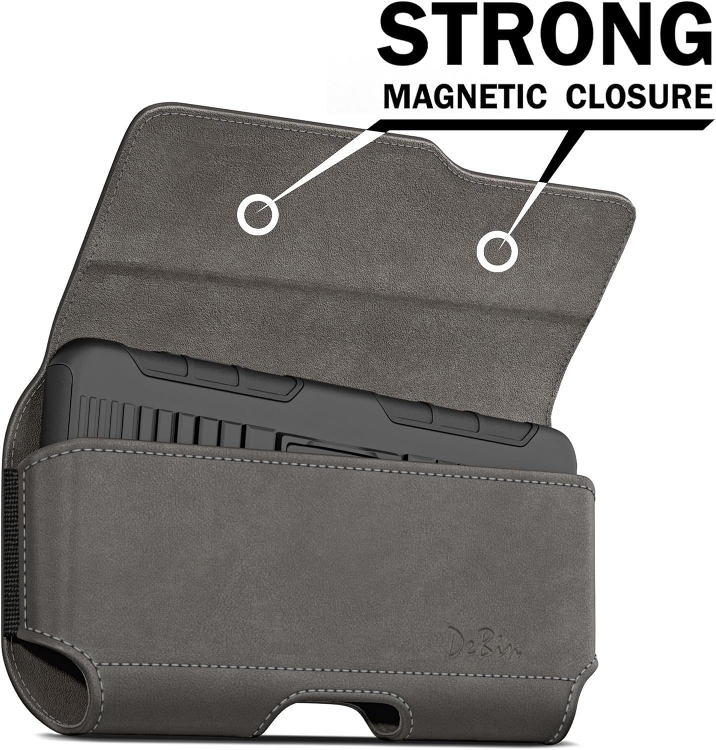 DeBin Case for Samsung Galaxy S25+ Plus, 5G S24+ S23+, S22+, S21+, S20+ S10+ S8+ S9+, S23 FE, S21 FE, A20, A30, Cell Phone Belt Holster Clip Carrying Pouch Holder Cover, Pewter