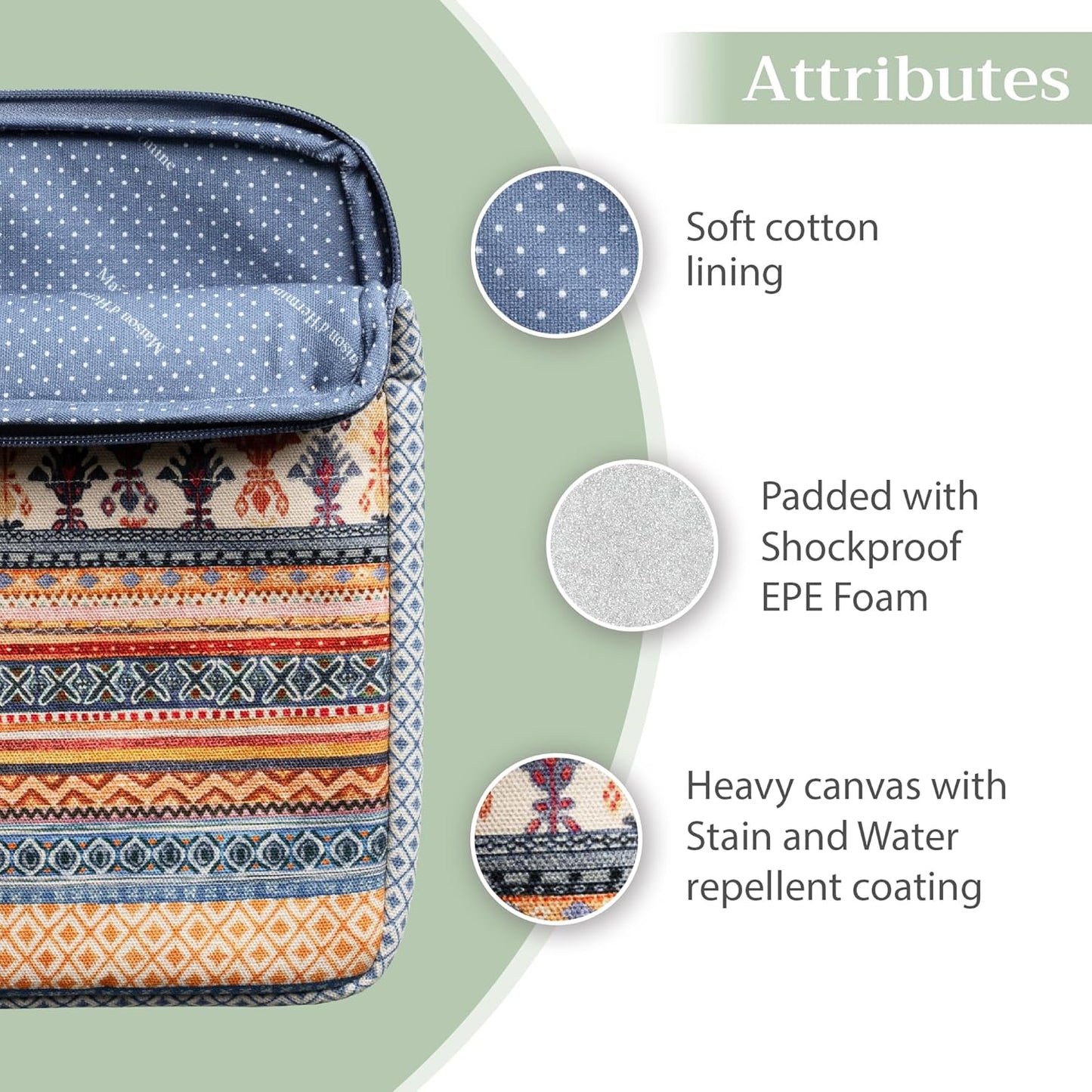 Maison d'Hermine Laptop bag with front pocket Stain and water repellent Cotton canvas