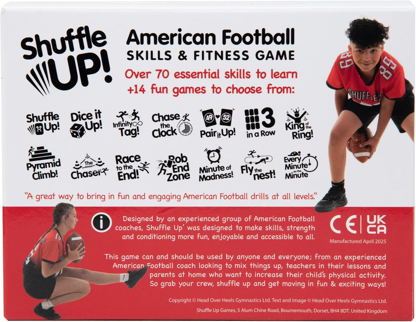 Shuffle Up American Football Card Game – Kids Outdoor Garden Games with 70+ Fun & Active Fitness Workout Cards, American Football Gifts for Boys & Girls, Fun Family Games