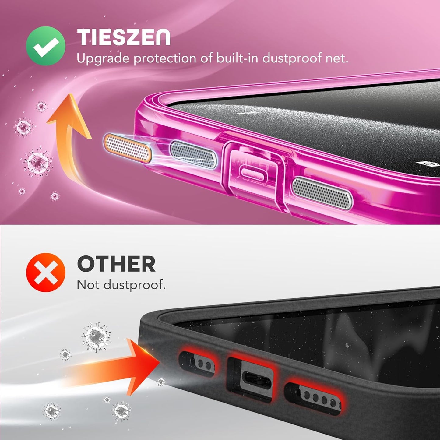 Magnetic for iPhone 15 Pro Case, Compatible with MagSafe, Built-in Privacy Screen Protector and Camera Protection, Anti Spy Full Body Dustproof Shockproof Hard Phone Case 6.1", Bright Pink