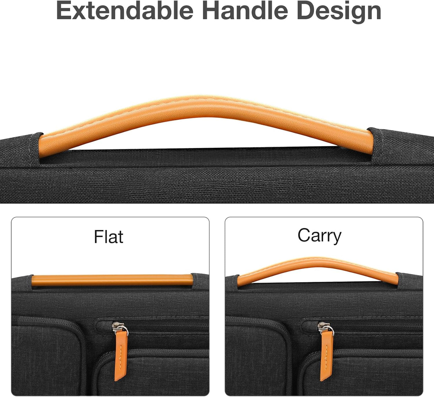 MOSISO 360 Protective Laptop Case 13 inch, 13 inch Laptop Sleeve Compatible with MacBook Air M4 M3 M2 M1 2025-2018/Pro M2 M1 2025-2016, Side Open Carrying Case with 4 Zipper Pockets&Handle, Black