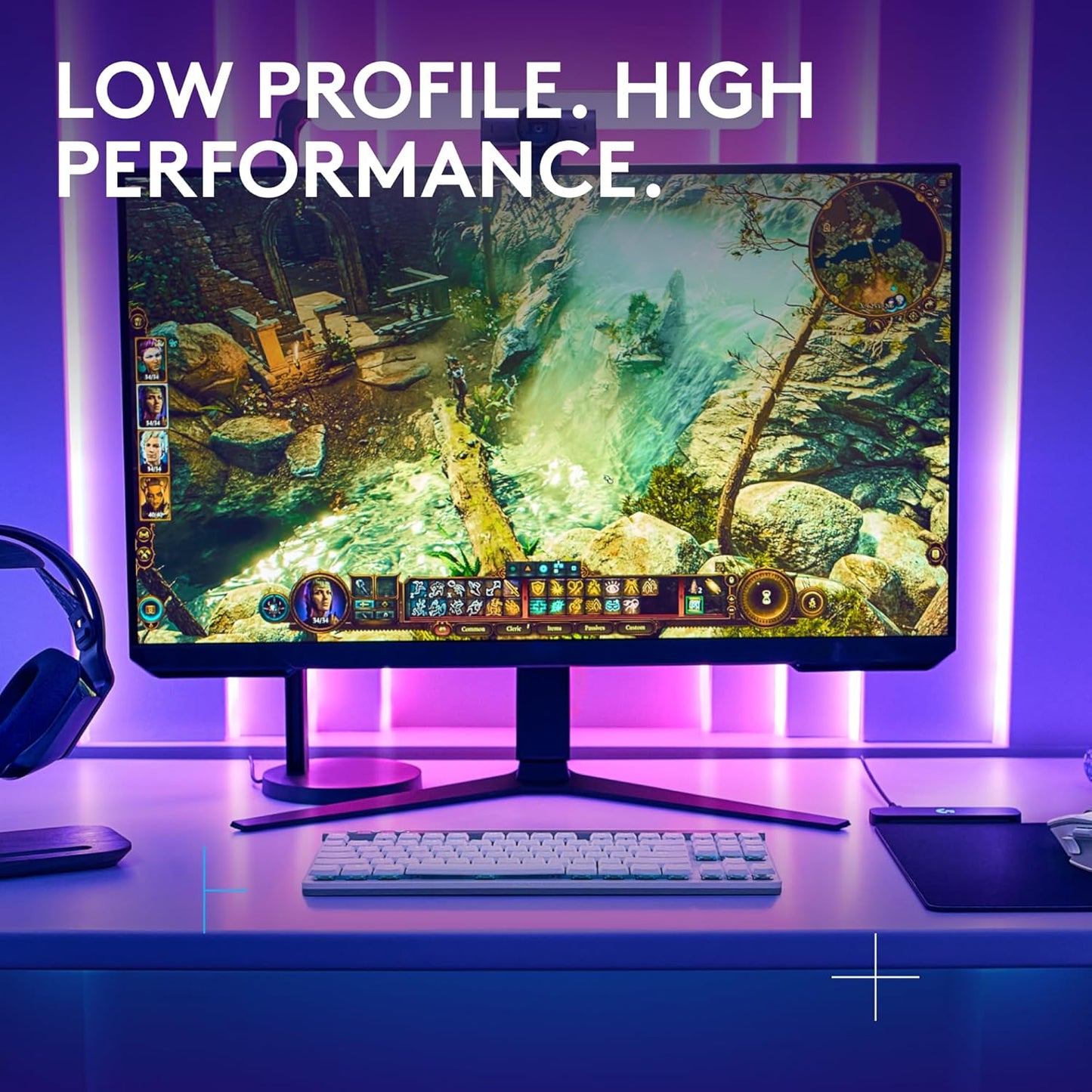 Logitech G515 Wireless Gaming Keyboard TKL, LIGHTSYNC RGB, Thin Tenkeyless Design, Double-Shot PBT Keycaps, Tactile Brown Mechanical Switches - White