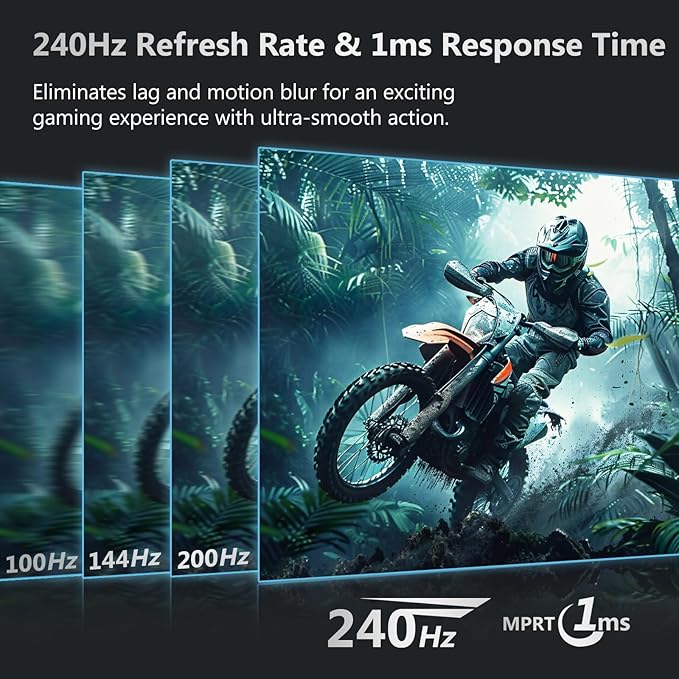 Z-Edge 27 Inch 240Hz Gaming Monitor, 2K QHD 1440P, Fast IPS Computer Monitor, 1ms MPRT, 120% sRGB, 400nits, UG27QS 2X DP 1.4 Ports and 2X 2.0 HDMI Ports