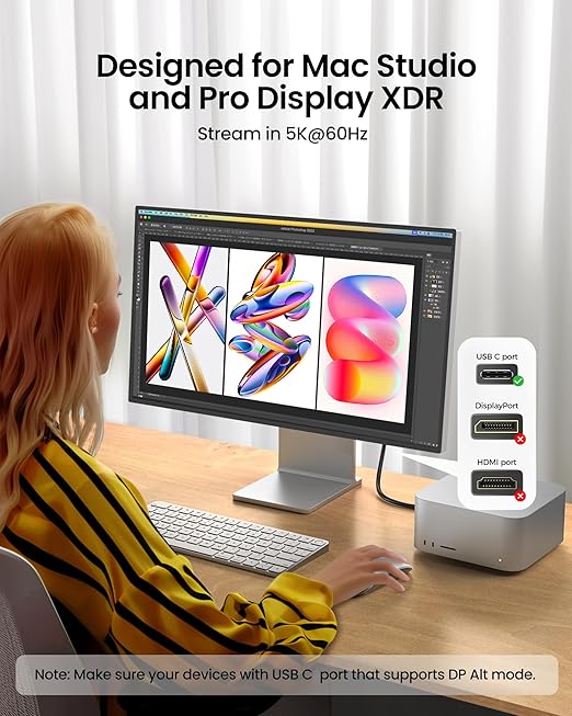 Silkland USB C Monitor Display Cable 3.3FT 4K@144Hz/60Hz, 8K USB C 3.2 Gen 2x2 Video Cable, 20Gbps Data Transfer, 240W PD Charging, Type C Compatible for iPhone 17, MacBook, CarPlay, Portable Monitor