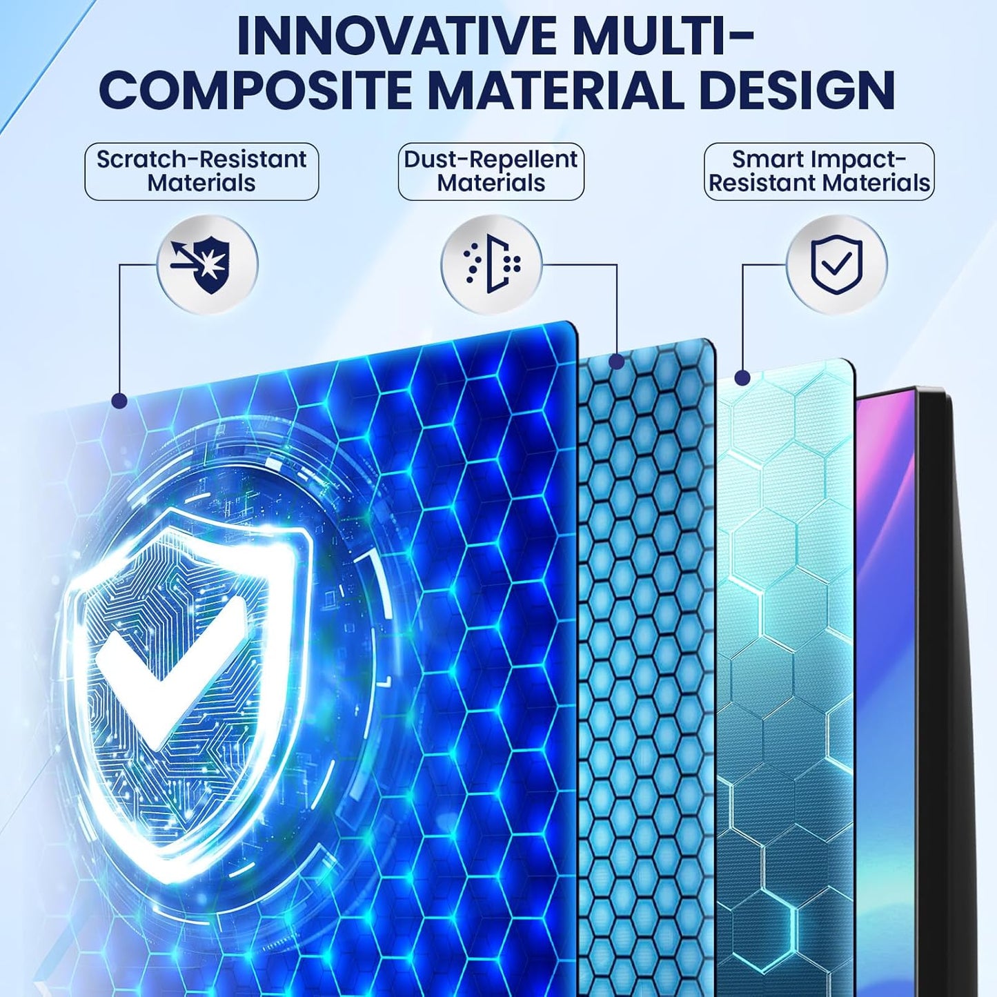 Magnetic Privacy Screen for Frameless Computer Monitor 27 Inch 16:9 Aspect Ratio,Hanging Blue Light Screen Protector Eye Protection Anti-Spy Shield, 27in Removable Privacy Filter