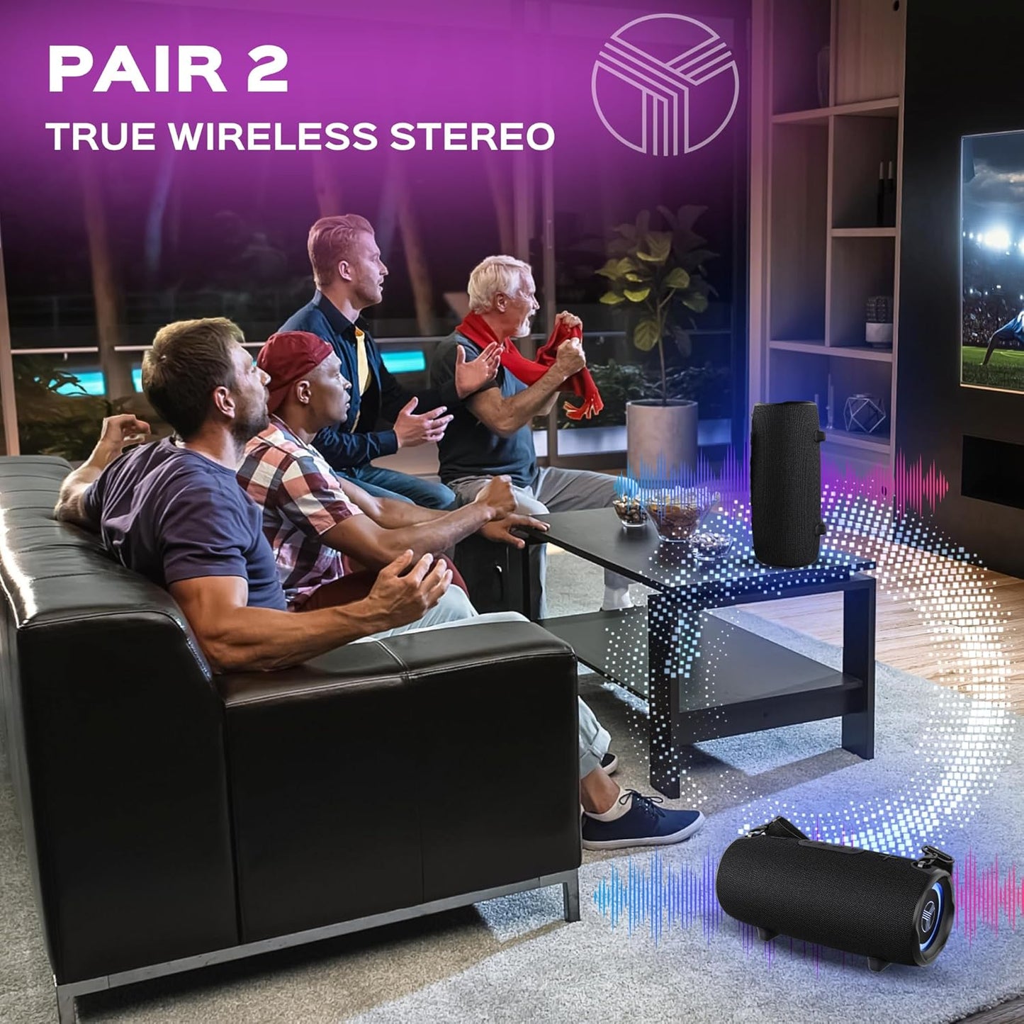 TREBLAB Ultra Loud Wireless Speaker - 60W Stereo Sound with Deep Bass, 20H Playtime, Powerbank, Waterproof, Loudest Portable Bluetooth Speaker for Home, Outdoor Party, Beach, Work, Travel, HD-Max