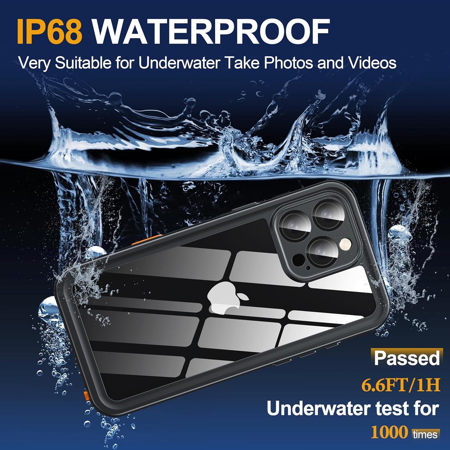 for iPhone 16 Pro Max Case Waterproof, Built-in Privacy Screen & HD Screen Double Front Frame [IP68 Underwater] Shockproof Dustproof Full Body Protection iPhone 16 Pro Max Phone Case
