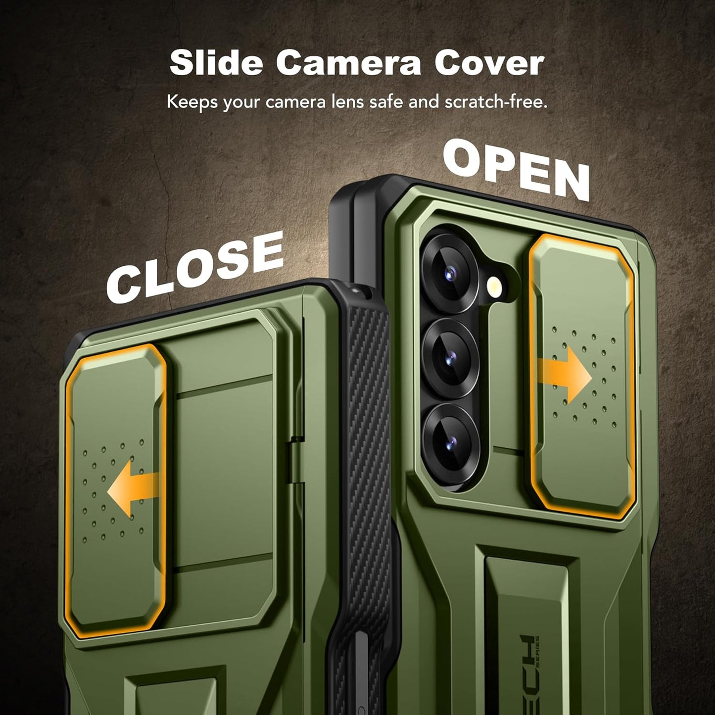TONGATE for Z Fold 6 Case, [with S Pen Slot & Hinge Protection] [Tempered Glass Screen Protector] Full-Body Military Drop Phone Case for Samsung Galaxy Z Fold 6 with Kickstand & Belt Clip, Green