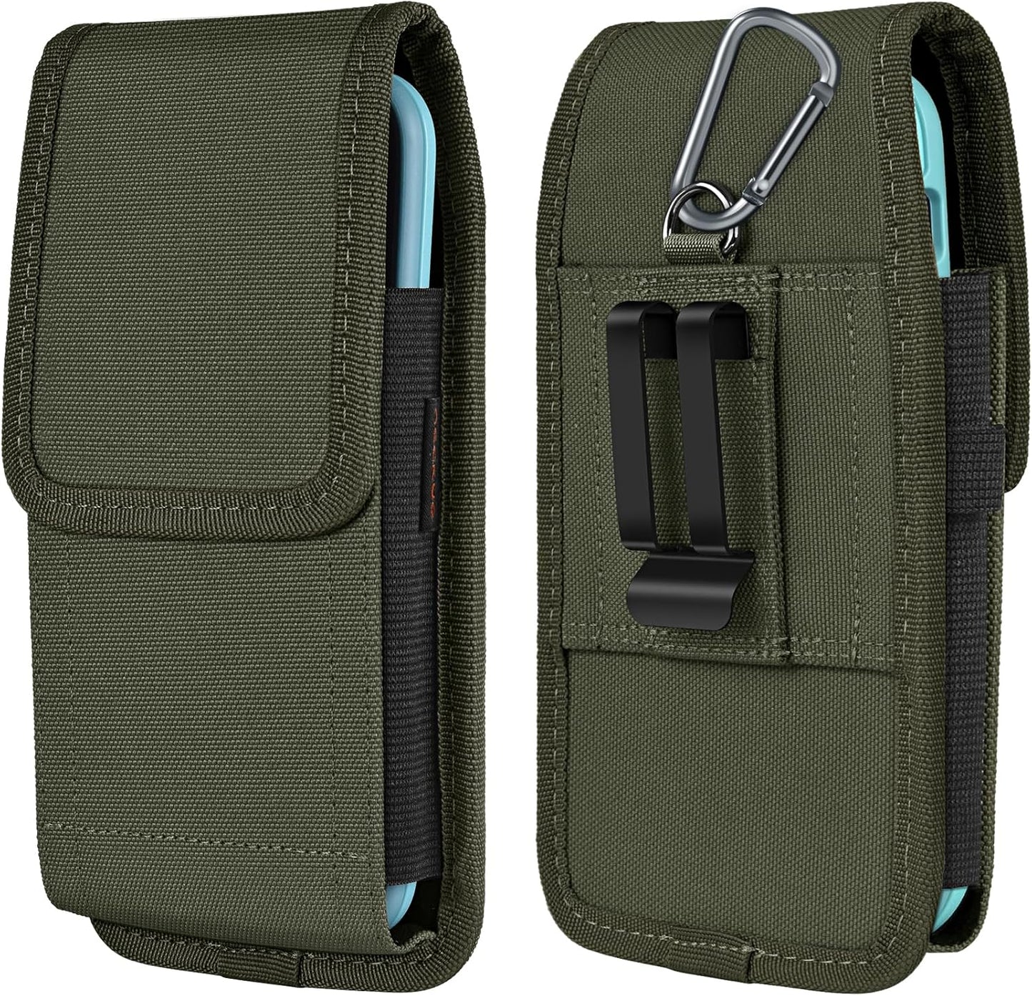 Phone Holster for Belt with Metal Clip and Magnetic Closure Compatible with Galaxy S25/S24/S23/S22/S21/S20 Ultra A16 A26 A35 A36 A55 A56 for Everyday Protection, XL-Green
