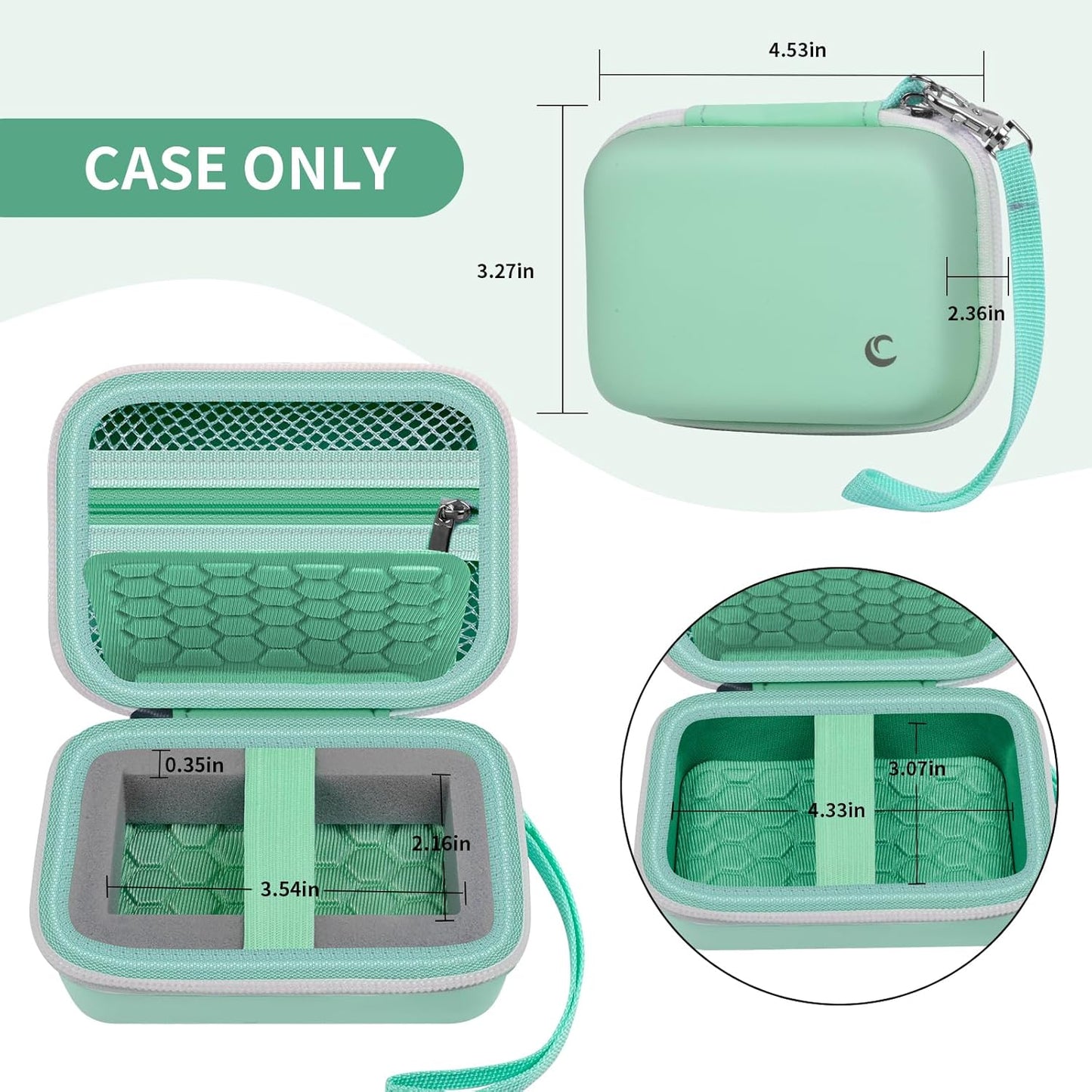 Carrying & Protective Case for Digital Camera, AbergBest 21 Mega Pixels 2.7" LCD Rechargeable HD/Kodak Pixpro/Canon PowerShot ELPH 180/190 / Sony DSCW800 / DSCW830 Cameras for Travel - Light Green
