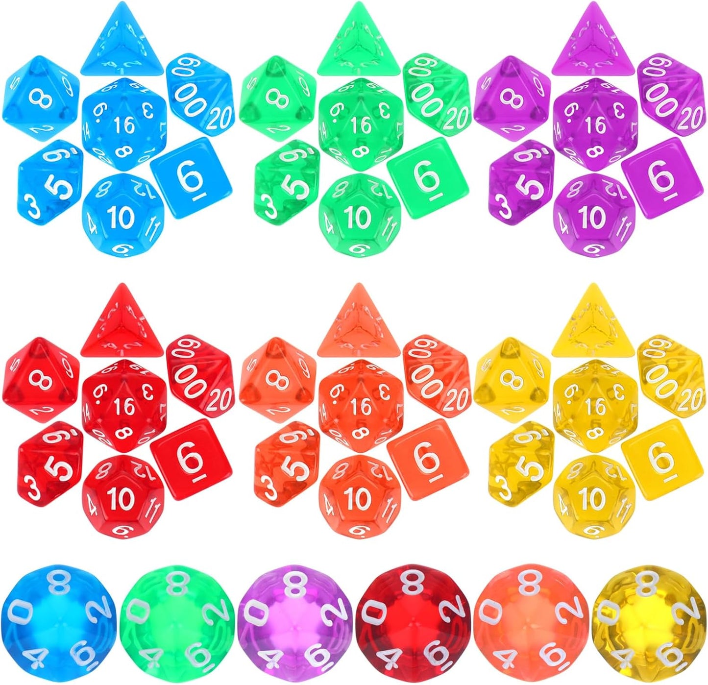 Yilloog 210 Pcs Compatible with DND Dice Sets Bulk Polyhedral Dice with Drawstring Bag Dice Multi Role Playing Table Game D4 D6 D8 D10 D% D12 D20 Compatible with Dungeons and Dragons (Mixed Style)