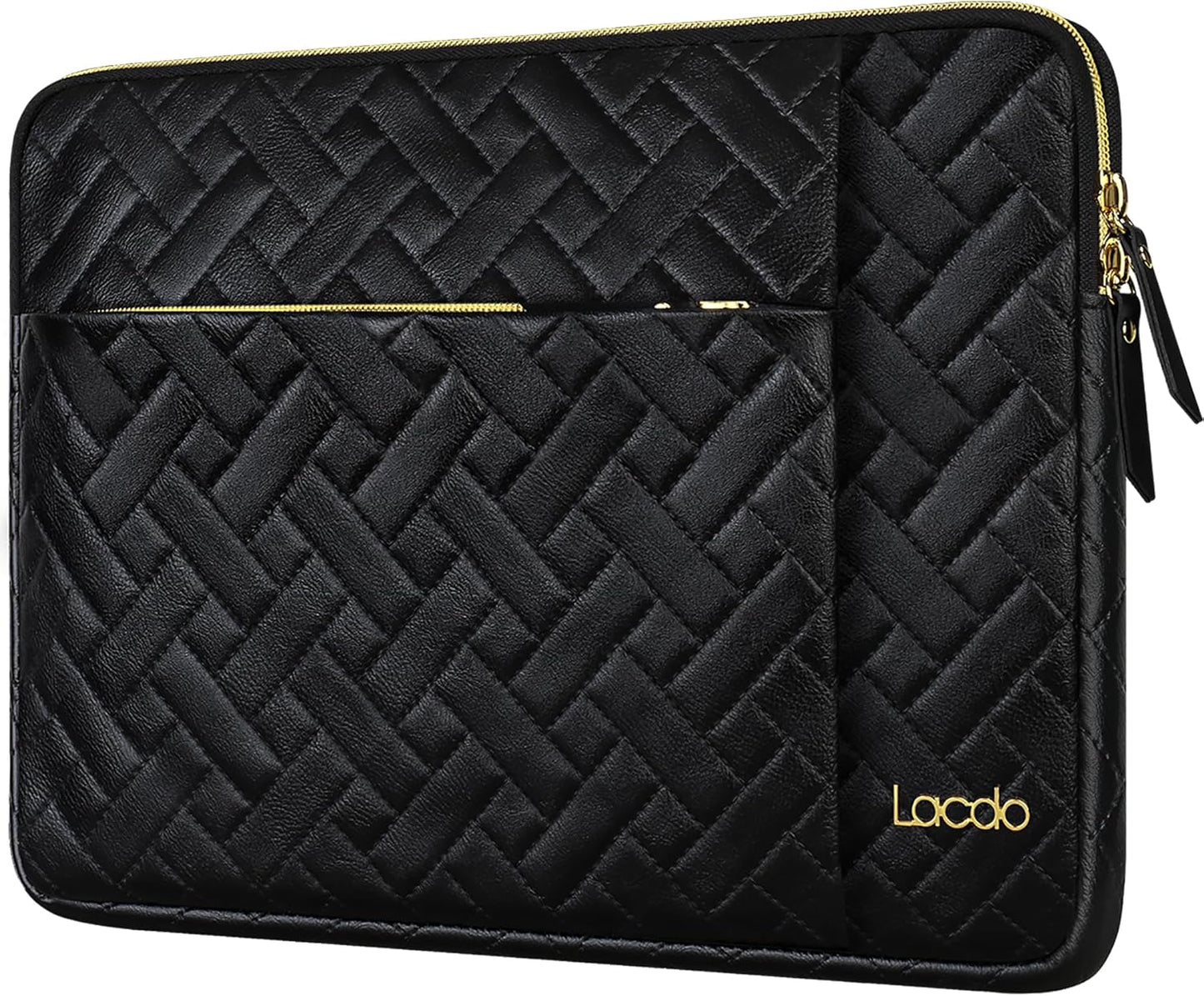 Lacdo 13 Inch Laptop Sleeve Case for 13 inch New MacBook Air M4 A3240 2025, M3 A3113, M2 A2681, M1 A2337 A2179 A1932 2024-2018 | 13" MacBook Pro M2/M1 A2338 A2251 A2289 Computer Bag, Elegant Black
