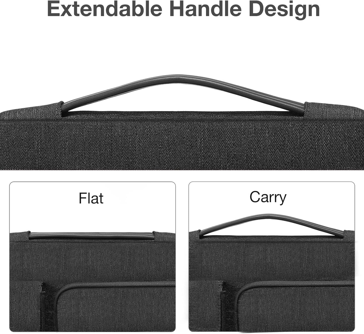 MOSISO 360 Protective Laptop Case 15 inch, Laptop Sleeve Compatible with MacBook Air 15 M4 A3241 M3 A3114 M2 A2941 2025-2023, Dell XPS 15, Side Open Bag with 2 Raised&1 Flapover Pockets, Slate Gray