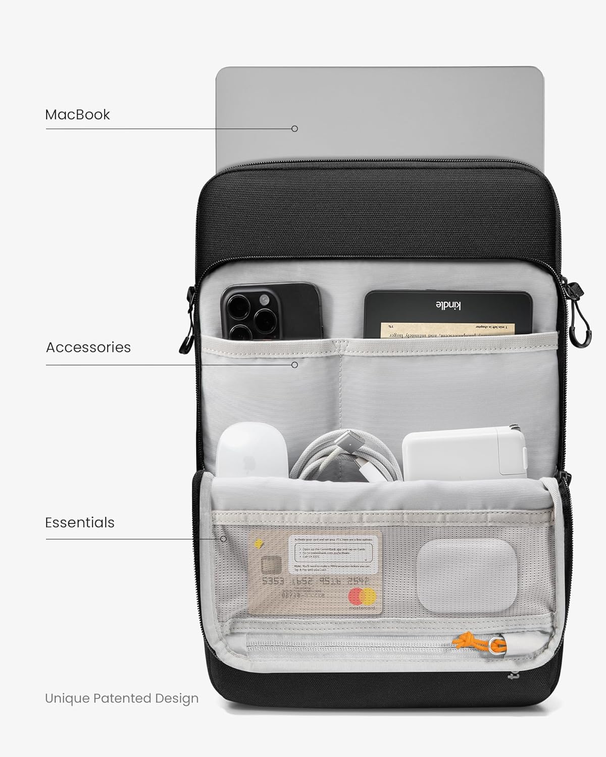 tomtoc 360 Protective Laptop Sleeve Designed for 16-inch New MacBook Pro M4/M3/M2/M1 Pro/Max 2024-2019, Water-Resistant Well-Organized Accessory Sleeve Case with Handle