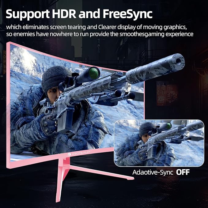 Pink 34 Inch Curved Gaming Monitor, 3440x1440 165Hz Ultrawide Computer Monitor, HDR400 1500R -Pip 1ms(Mprt) ‌125% sRGB, Dci-P3 92%, HDMI/DP, Port, Suitable for Games and Office Work