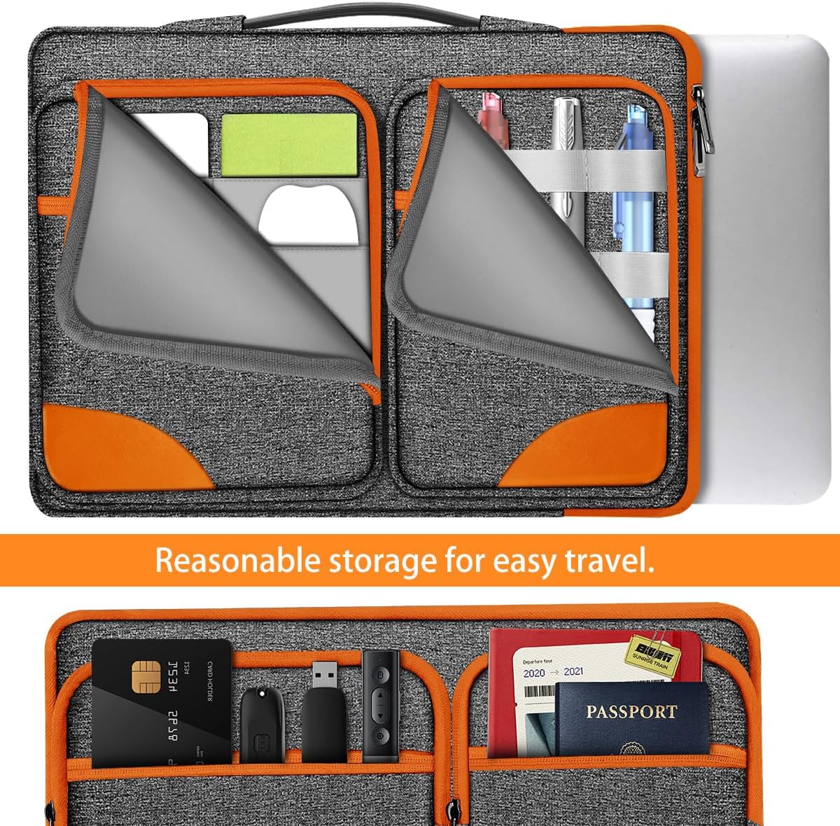 ZINZ Laptop Case 15 15.6 16 inches Sleeve Slim Briefcase Spill-Resistant Handbag for Most Popular 15" 15.6" 16" Notebooks，G01OG01