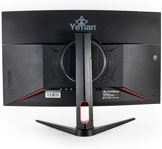 YEYIAN Sigurd 3500 32” Curved PC Gaming Frameless LED Monitor, 1080P HD, 165Hz, 1ms, 3000:1, 16:9, 178°, 16.7M Colors, AMD FreeSync, DP/HDMI, VESA Mountable, Tilt/Height/Pivot Adjustable