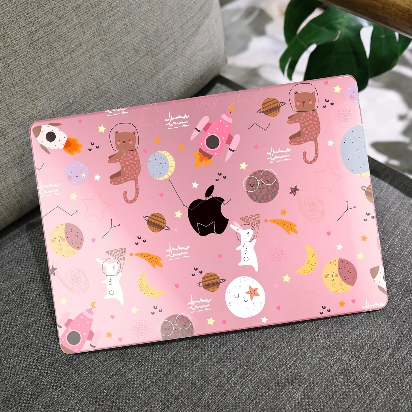 MEEgoodo for MacBook Air 13 inch Case 2021 2020 2019 2018 Released A2337 M1 A2179 A1932 with Touch ID, Plastic Hard Shell & Keyboard Cover Compatible with MacBook Air Case 13.3,Space & Animals