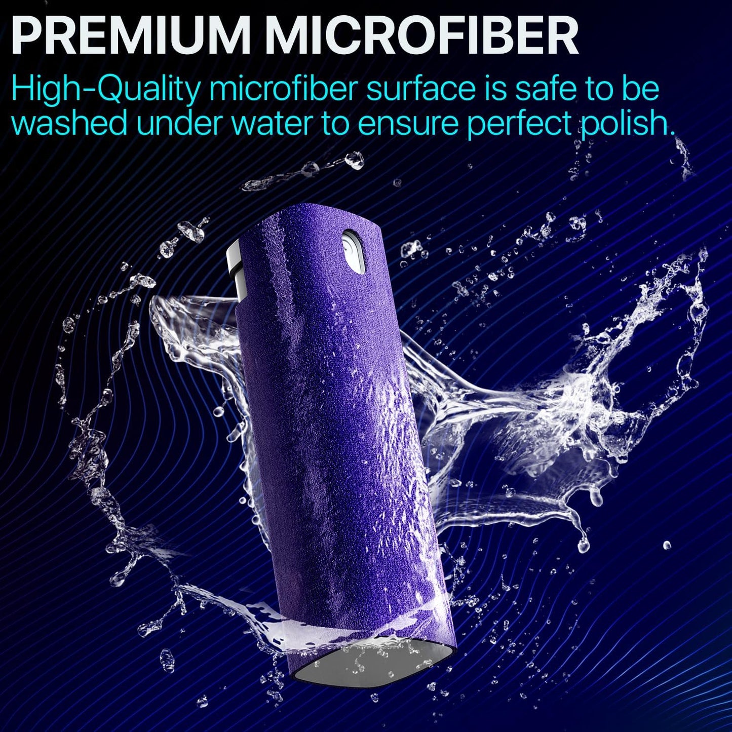 Mini Screen Cleaner Spray – Finger Proof Screen Cleaner for Smartphones, iPads, MacBooks, Laptops, Car Screens, Touchscreens – 3in1 Mist Cleaner, Microfiber Cloth and Protective Cover (Cream)