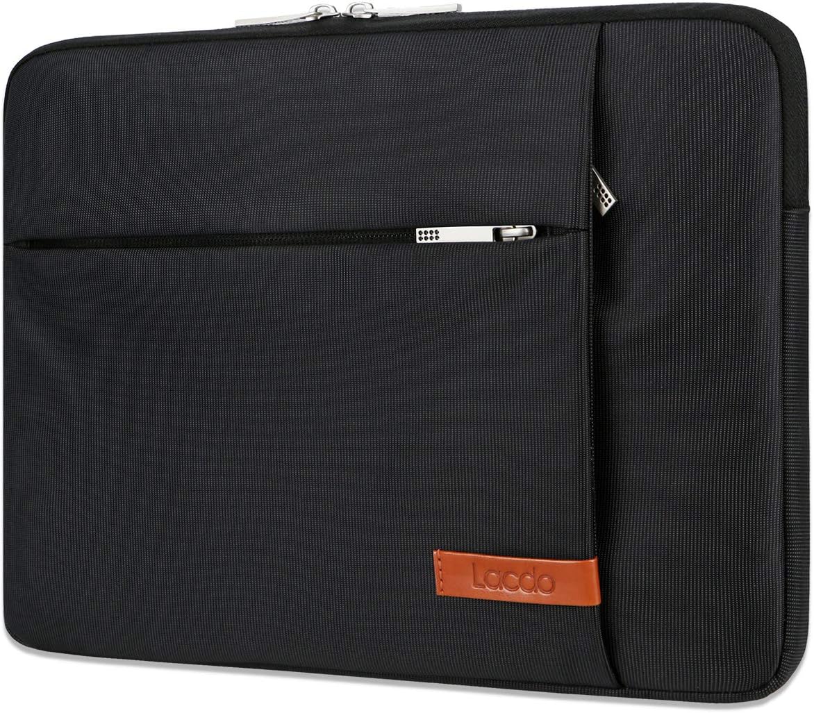 Lacdo Laptop Sleeve Case for 15 inch New MacBook Air M4 A3241 2025, M3 A3114, M2 A2941 2024-2023, 15 inch MacBook Pro A1990 A1707, Dell XPS 15 Plus Computer Case Bag with Accessory Pocket, Black