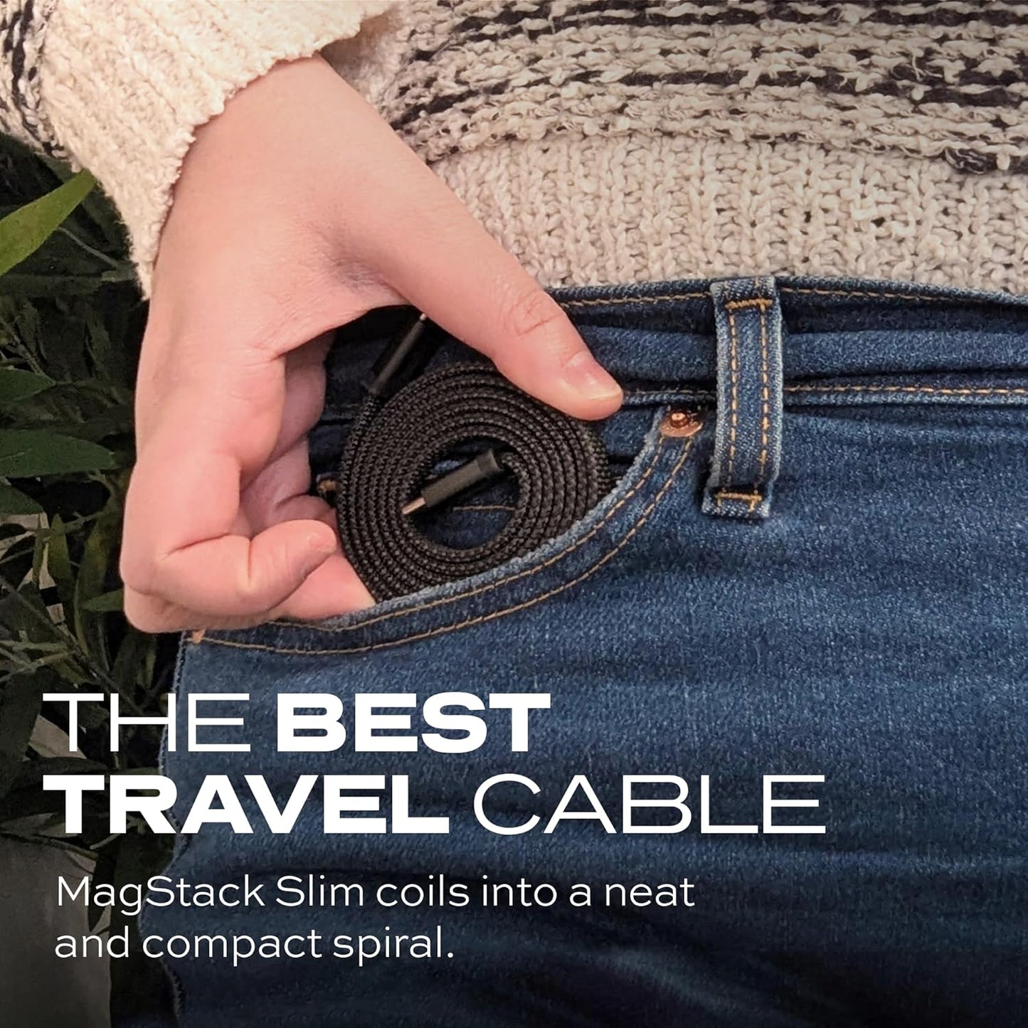 Statik MagStack USB to USB C Cable, Magnetic Anti Tangle Flat A to Type C Charger Fast Charging Cord, Magnetic Charging Cable, Compatible with iPhone 16 Pro Max, 15, Galaxy S24 Ultra, 27W 3FT/1M