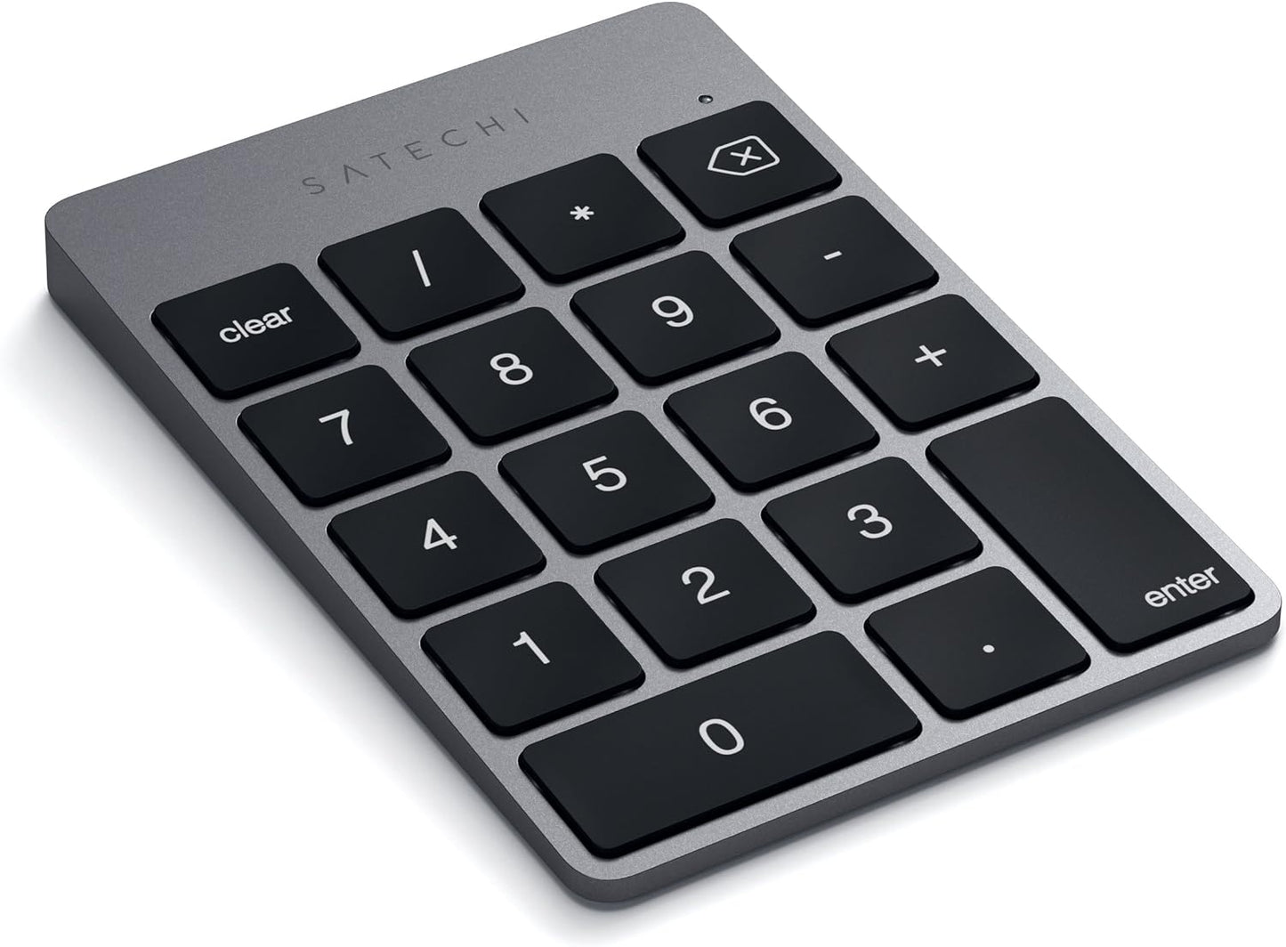 Satechi Slim Aluminum Bluetooth Keypad, Wireless Number Pad with 18 Keys, Micro USB Rechargeable Numpad, External Number Pad for MacBook Air/Pro M4, iPad Air/Pro M4/M3, iMac, PC - Space Gray