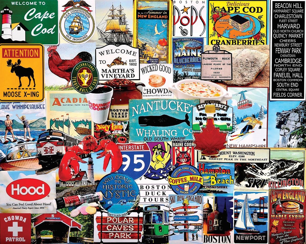 White Mountain Puzzles I Love New England - 1000 Piece Jigsaw Puzzle