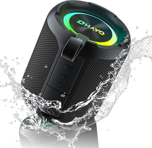 OHAYO 40W Wireless Portable Bluetooth Speaker with Lights, IPX7 Waterproof, Loud Sound, RGB Lights,TWS Pairing, AUX&TF-Card in, for Home/Party/Travel/Outdoor/Beach