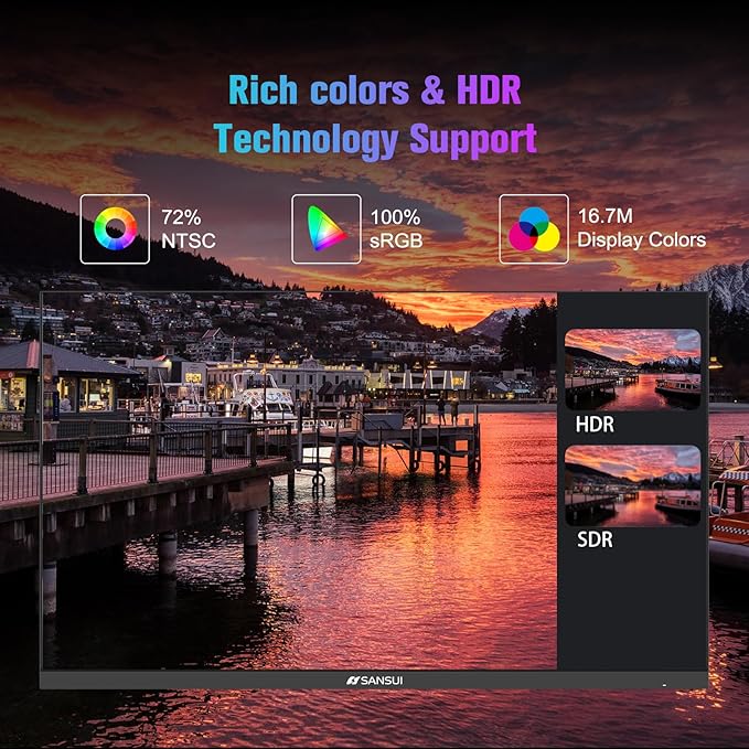 SANSUI Monitor 24 inch 100Hz Computer Monitor丨FHD 1080P PC Monitor丨HDMI丨FreeSync丨HDR丨Earphone Jack丨 Ergonomic Tilt for Home and Office