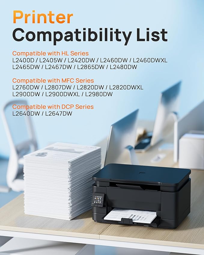 E-Z Ink Compatible TN830XL Toner Cartridge Replacement for Brother TN830XL TN830 TN 830 Toner Cartridges with Brother DCP-L2640DW HL-L2460DW HL-L2480DW HL-L2400D HL-L2405W Printer (2 x TN830XL Toner)