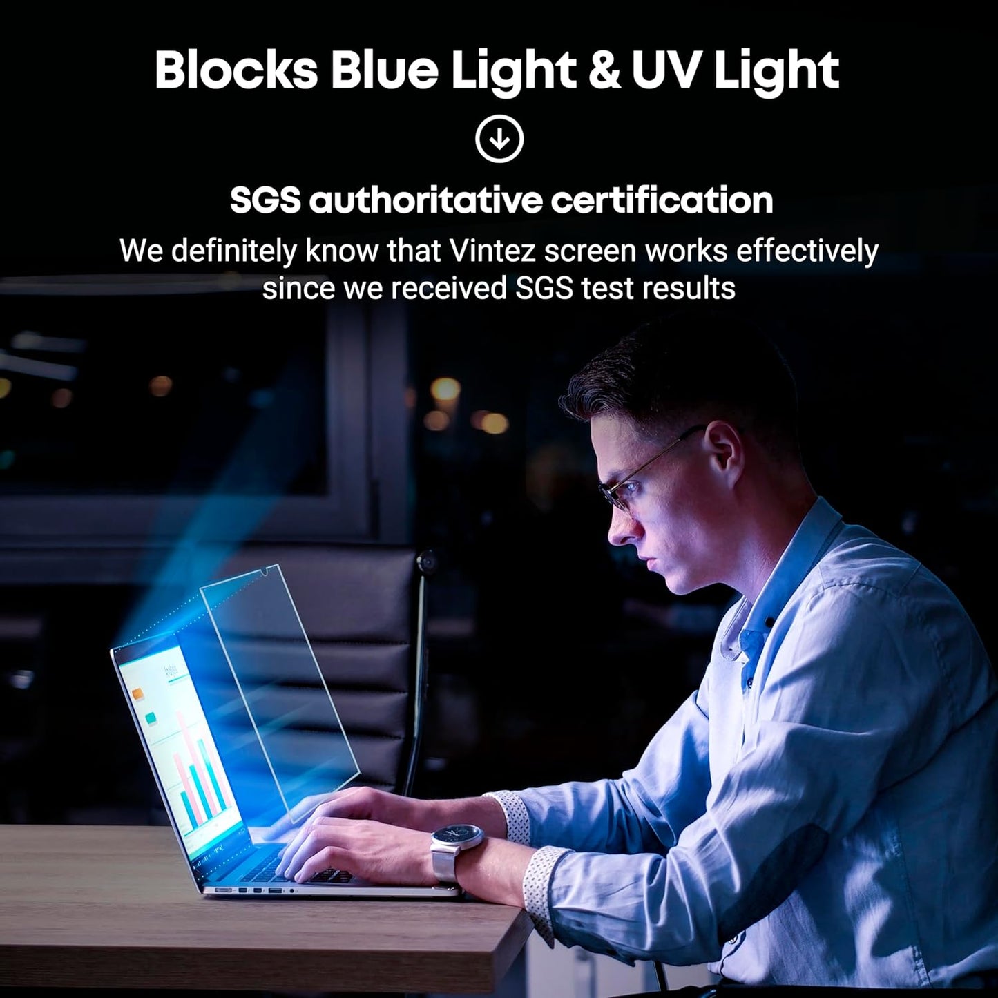 15.6 inch Blue Light Blocking Screen Protector Panel for 16:9 Widescreen Computer Monitor and Laptop - PC Anti-UV Eye Protection Filter Film - Anti-Scratch Diagonal Frame Shield [1 Pack]