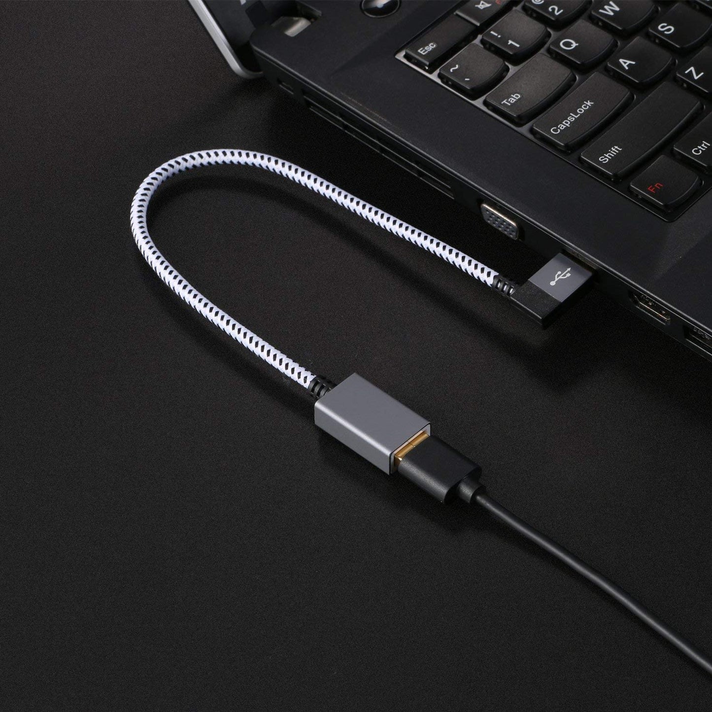 CableCreation Short USB 3.0 Extension Cable 1FT, Left Angle USB Male to Female Extender Cord, 90 Degree USB 3.0 for VR, PlayStation, Xbox, Keyboard, Space Gray 0.3M