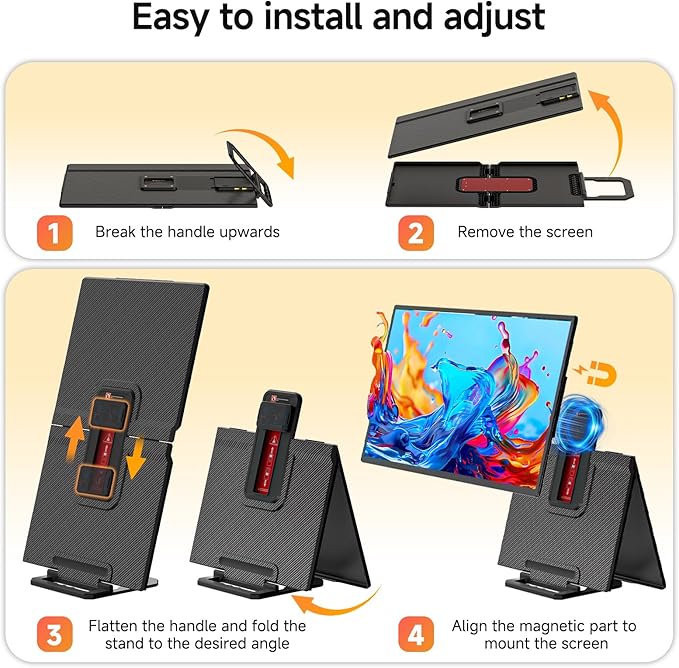 23.8" 2.5K 180Hz Portable Monitor - QHD Laptop Screen Extender 112% sRGB Wide Color HDR HDMI USB C Travel External Display with Stand Gaming Monitor for Computer PC Phone Game Console