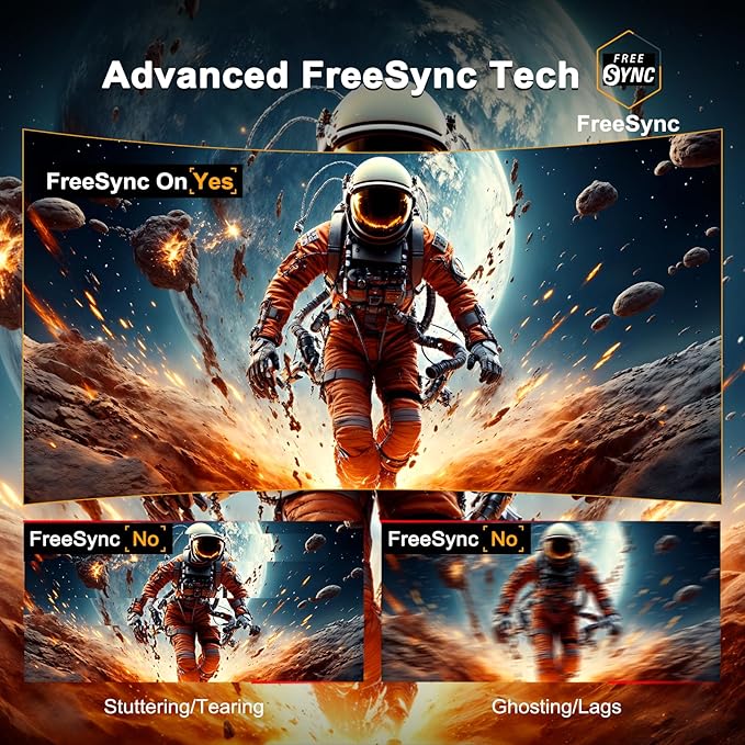 SANSUI 24 Inch Curved Gaming Monitor up to 180Hz MPRT 1ms with Built-in Speakers,FHD 1080P Computer Monitor Freesync 130% sRGB HDR,HDMI DP Ports VESA Mount Metal Stand(ES-G24C1 HDMI Cable Included)