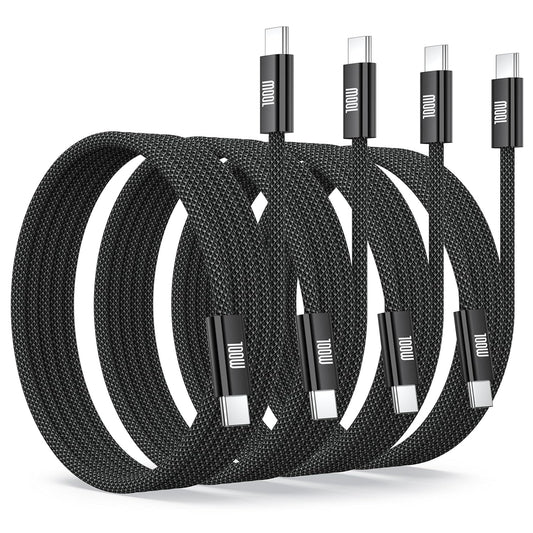 USB C to USB C Charging Cable, 100W Fast Charging [6.6ft, 4-Pack] Type C Charger Cord,Braided USBC Phone Charger Cable for iPhone 17 16 15 Pro Max/Samsung S25 S24/MacBook Pro/Air,iPad,Pixel,PS5,Switch