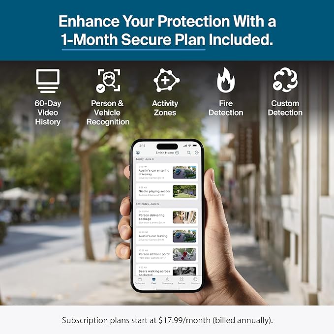 Arlo Pro Security Camera 2K HDR (6th Gen, 2025 Release) - Wireless Outdoor Camera, Rechargeable Removeable Battery, Event Captions, Emergency Response, 1-Month Trial of Secure Plan, 2 Cam, White