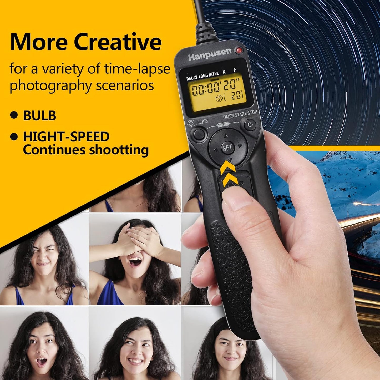 Camera Wired Intervalometer Remote Control - Cameras Timer Shutter Release for Canon 90D; for Olympus E-M1X E-M1-II E-M1-III E-M5-III; for Fuji;Replaces RS-60E3, Fujifilm RR-100 and Olympus RM-CB2
