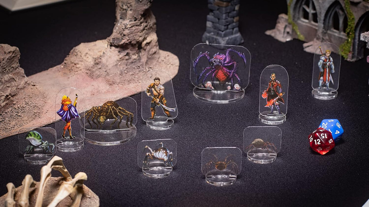 Arcknight Flat Plastic Miniatures: Underground Horde; 31 Unique Subterranean-Themed Minis for DND 5e and Pathfinder; Affordable, Skinny Figurines for Dungeons and Dragons and Other Tabletop RPG Games